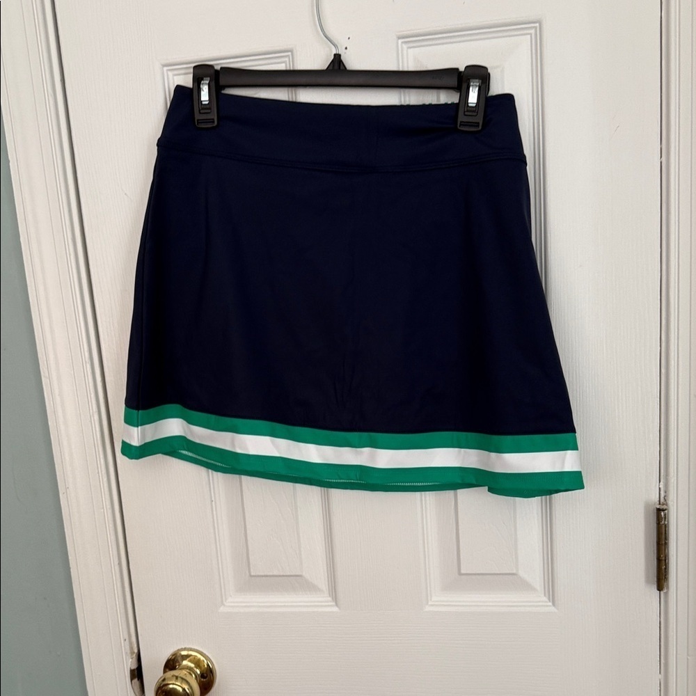 Southern Tide Elegant Navy and Green Mini Skirt